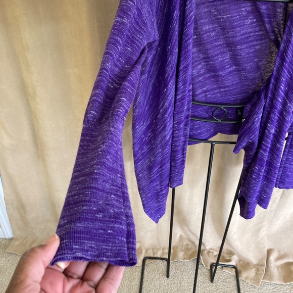 Lane Bryant Hi-Lo Cardigan Sweater, Purple, Size 14/16 - Picture 10 of 12